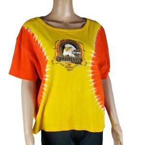Harley Davidson, Y2K, Orange & Yellow Tie Dye Sturgis T-Shirt